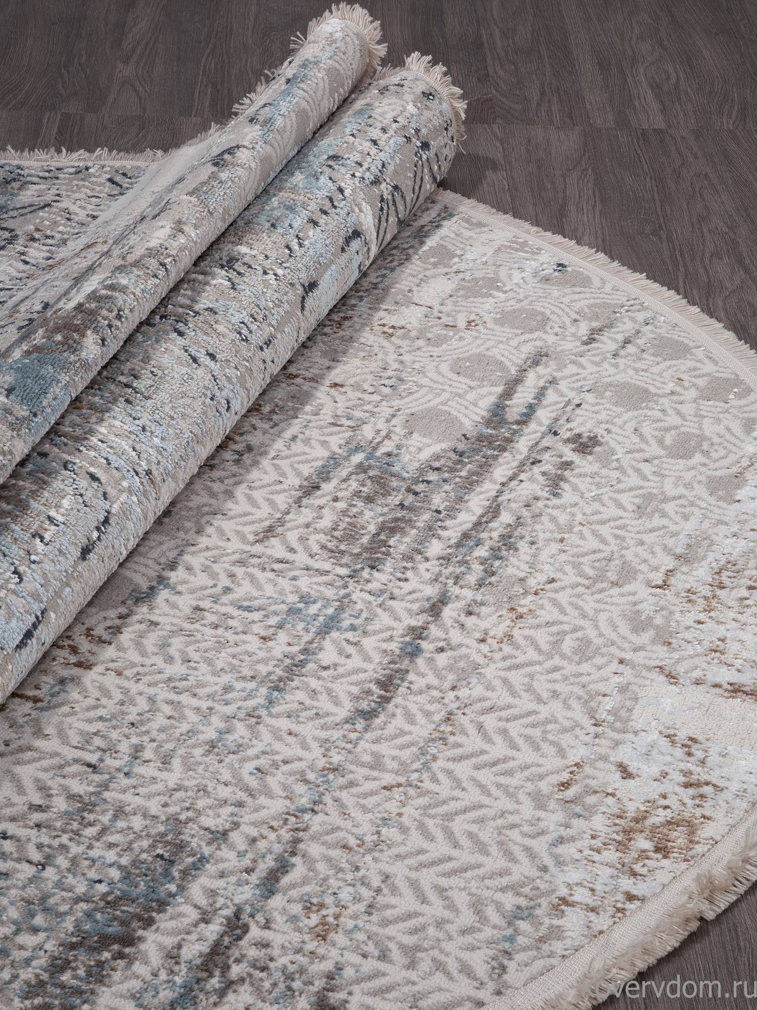 Ковер RODOS 7435A L.BLUE / CREAM Овал