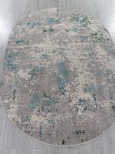 Ковер бирюзовый LIMAN F477 GRAY-BLUE Овал