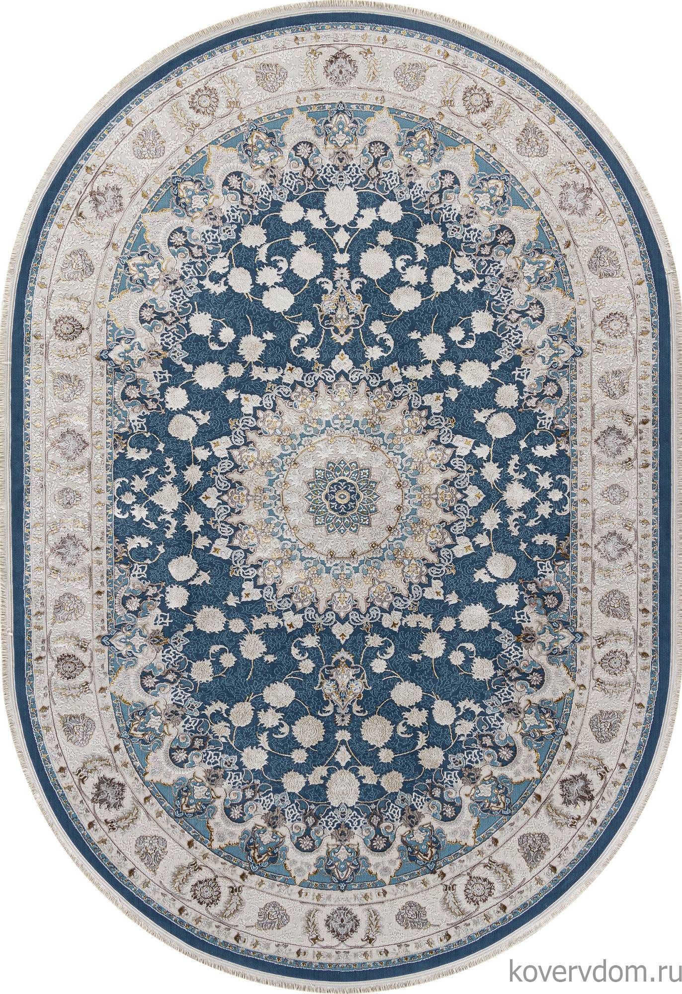 Ковер ZARINA A050B D.BLUE / CREAM Овал Ковер ZARINA A050B D.BLUE / CREAM Овал