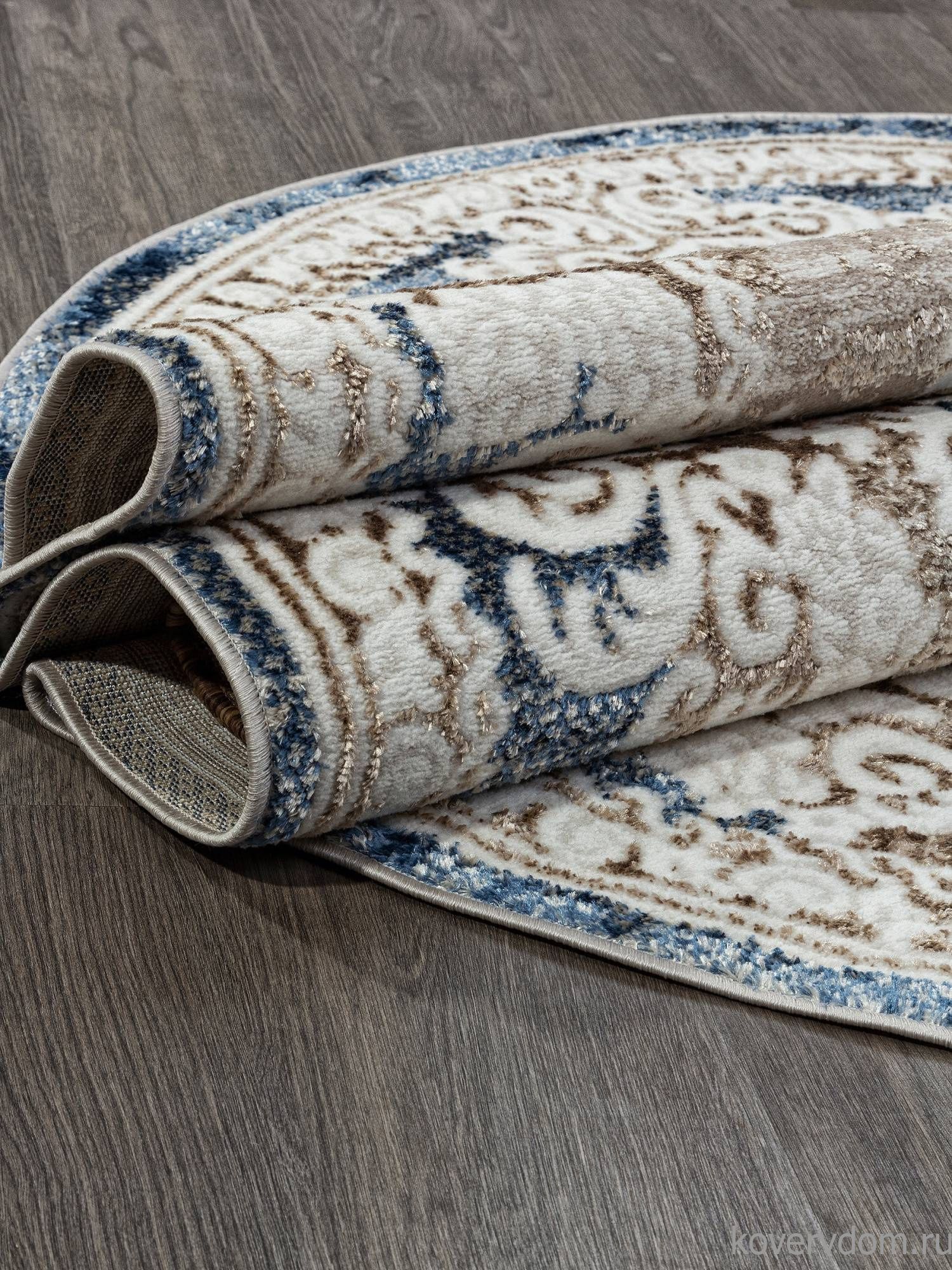 Ковер ANTEP O1701 630 CREAM / BLUE Овал