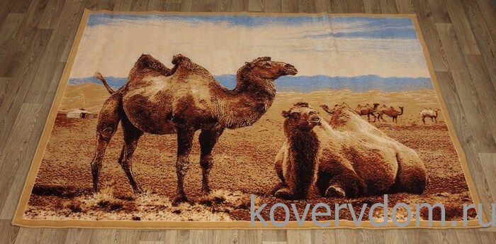Шерстяной пейзажный ковер Hunnu 6S873 82 верблюды Шерстяной пейзажный ковер Hunnu 6S873 82 верблюды