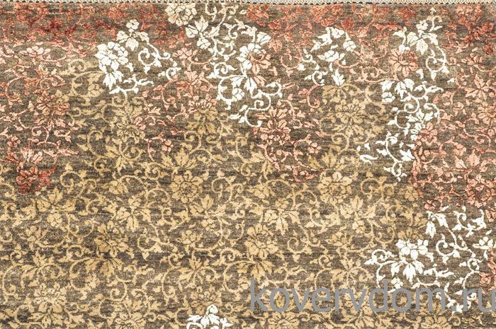 Ковер ручной работы из шелка и шерсти Silk-Wool Solitude Brown Ivory Ковер ручной работы из шелка и шерсти Silk-Wool Solitude Brown Ivory