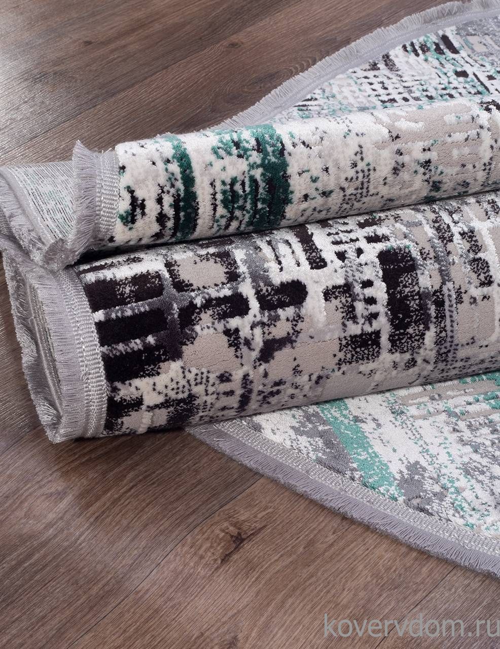 Ковер ROXANNE 17132 L.GREY / D.GREY Овал