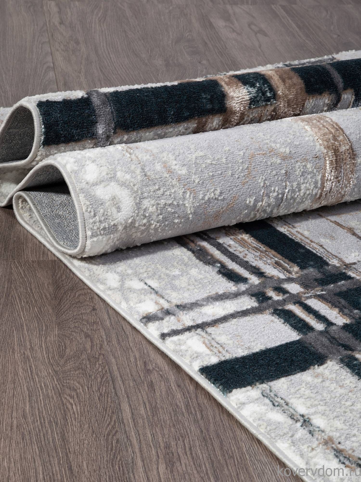 Ковер PERU C071A D.GREY SHIRINK / BLUE FDY